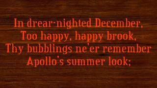 In a DrearNighted December by John Keats [upl. by Maurili]