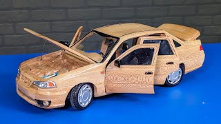 Chevrolet Nexia Out of Wood  Wooden Model Car [upl. by Nugesulo932]