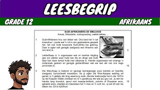 Leesbegrip Comprehension Grade 12 Afrikaans [upl. by Anaitsirc]