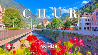 Switzerland Chur 🇨🇭 Exploring the Beauty of Graubünden 4K HDR  OLDEST CITY Evening Walking tour [upl. by Htnamas]