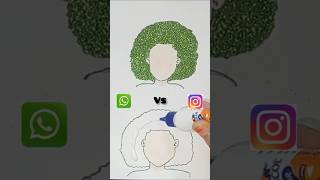 WhatsApp Vs InstagramAfrostyle with Glitter ✨ artytshorts youtubeshorts shorts reels [upl. by Ieso497]