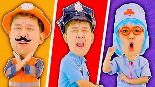 911 Rescue Service Policeman Doctor and Fireman   MORE Lights Kids Song [upl. by Assenar]