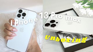 unboxing🍎 iphone 13 pro max  cute accessories🐼🌷 [upl. by Anola]