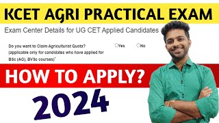 How to apply for KCET AGRI PRACTICAL EXAM 2024  KCET practical exam date 2024  Study materials [upl. by Noiztneb39]