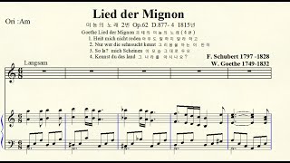 MR 379 Lied der Mignon 미뇽의 노래 Schubert 슈베르트 Original A minor 가단조 [upl. by Dyer880]