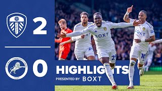 Highlights Leeds United 20 Millwall  Gnonto and James goals [upl. by Sokin]