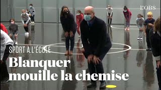 La séance de sport de JeanMichel Blanquer dans une école parisienne [upl. by Aymer]