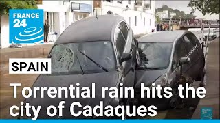 Torrential rain hits the Spanish city of Cadaques bringing grim search for flood missing to coast [upl. by Garret]