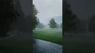 Heavy Rain In Park  Pillow Dream ASMR asmr [upl. by Akel]