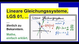 Lineare Gleichungssysteme LGS 01 Ähnlichkeiten zu Schnittpunktberechnung [upl. by Emearg]