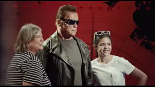 Arnold Schwarzenegger poses as wax statue to prank Madame Tussauds tourists [upl. by Oirasan786]