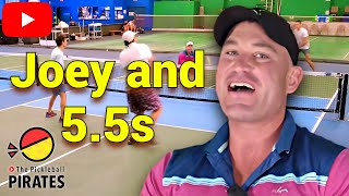 Joey Plays with 55 Pickleball Players Mens Doubles [upl. by Petrie]