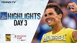 Wednesday Highlights Federer Nadal Monfils Advance In Montreal 2017 [upl. by Nodmac]