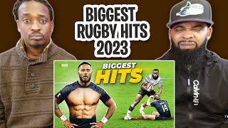 TRETV REACTS TO  Biggest RUGBY Hits 2023  The Most BRUTAL Sport In The World [upl. by Anadal504]