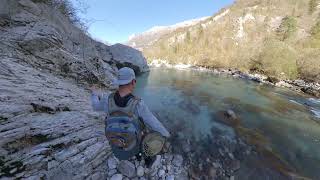 SLOFLYCOM Dry fly fishing Slovenia Soca October 2019 [upl. by Eralc]