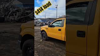 F150 towing scrapping money towing f150 ford scrapyard metal junk [upl. by Enileme]