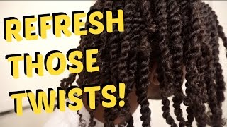 HOW TO REFRESH TWISTS  Mens Natural Hair Care [upl. by Kemeny]