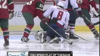 Brent Burns hits Alexander Ovechkin and the Wild keep Ovechkin in check [upl. by Ecirtra222]