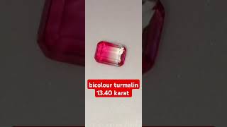 bicolour turmalin kare kesim 1340 karat [upl. by Kolva]