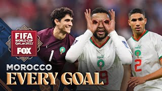 Youssef EnNesyri Hakim Ziyech Abdelhamid Sabiri and every goal by Morocco  2022 FIFA World Cup [upl. by Olocin]