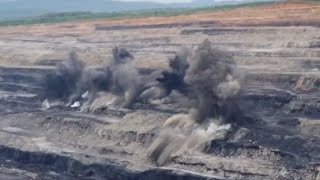 work and blasting at opencast coal mine sccl [upl. by Ailec]