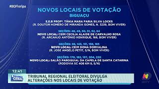 Mudanças nos locais de votação em Biguaçu Tribunal Regional Eleitoral atualiza informações [upl. by Hanover]