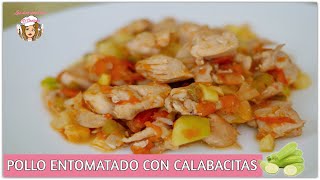 POLLO ENTOMATADO CON CALABACITAS🍡LOS SECRETOS DE MI COCINA🍡 [upl. by Thaddus193]