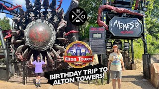 Alton Towers Birthday Trip  Rollercoaster Restaurant and Splash Landings Hotel [upl. by Gorton]