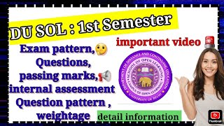 Du sol😮1st semester Exam patternKitne Questions ayengekitne marks ka exam hoga detail information [upl. by Ornstead844]