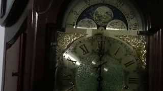 German AMS Grandfather Clock  Triple Chime  Moon [upl. by Ellehctim]