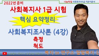 2022년 준비 사회복지조사론 핵심 요약정리 4강 공부 꿀팁 측정 척도 복지in연구소 말말복지 김진훈 [upl. by Sackville]