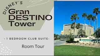 Disneys Gran Destino Tower One Bedroom Club Level Suite Room Tour at Disneys Coronado Springs [upl. by Naruq517]