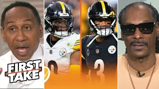 FIRST TAKE  Steelers should stick with Fields amp keep Russell on bench  Snoop Dogg tells Stephen A [upl. by Euk735]