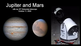 Jupiter and Mars with my 16quot Dobsonian telescope [upl. by Uuge]