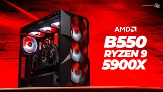 AMD Ryzen 9 5900X ASUS ROG STRIX B550 Build with Benchmarks [upl. by Chiles]