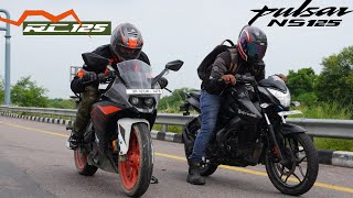 KTM RC 125 vs Pulsar NS125 Drag Race [upl. by Wendye231]