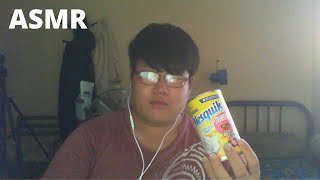 ASMR Tapping Nesquik Strawberry Milk [upl. by Ovatsug]