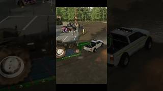 Gooseneck trailer crashes carrying old tractors roleplay  Farming Simulator 22 fs22 shorts [upl. by Ocnarf702]