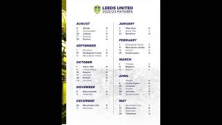 Leeds United 202223 Fixtures [upl. by Aileen]