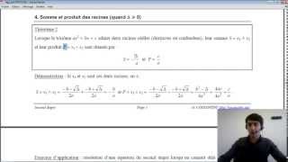 Equations du 2nd Degré 47  Somme et Produit des Racines  Maths Première S [upl. by Bruner430]