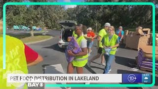 SPCA Florida Lakeland Fire Department give away nearly 50000 pounds of pet food [upl. by Yrohcaz927]