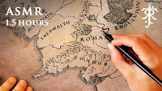 ASMR Drawing Map of Middleearth  Dip Pen 15 Hours [upl. by Ailekat]