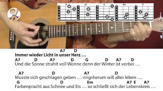 Immer wieder kommt ein neuer Frühling  Rolf Zuckowski Akkorde amp Text für Gitarre zum Mitspielen [upl. by Iliak50]