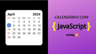 Como fazer um calendário com HTML CSS e JavaScript [upl. by Leonie]