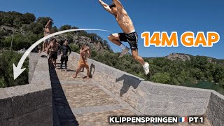 KLIPPENSPRINGEN amp KLETTERN IN FRANKREICH Part 1 🇫🇷  Krasse Gaps und 30m Ropeswing [upl. by Martino]