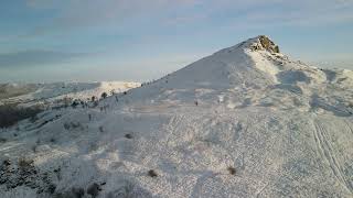 A winter scene at Roseberry Topping  North Yorkshire Drone Footage [upl. by Pember]