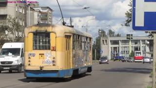 Даугавпилсский трамвай Trams in Daugavpils Latvia [upl. by Kashden]