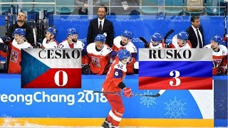 Česko 03 Rusko  semifinále  ZOH 2018  2322018 PyeongChang [upl. by Lavinie]