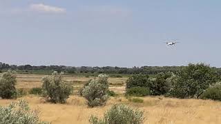 Béziers Cap dAgde airport Dash8400Q landing water bomber from Sécurité civile [upl. by Winchell]