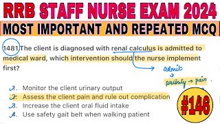 RRB STAFF NURSE EXAM PREPARATION  RRB STAFF EXAM PREVIOUS YEAR XAM MCQ  NORCET 8 EXAM MCQ [upl. by Auhsej]